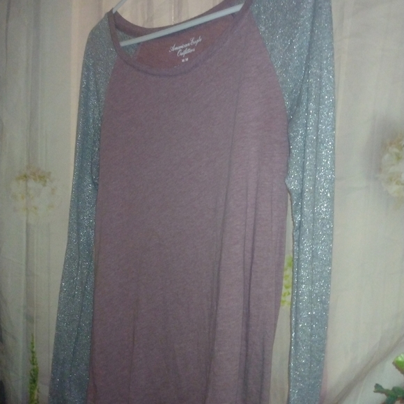 🎉American Eagle Outfitters Pink & Silver Top - Picture 4 of 6